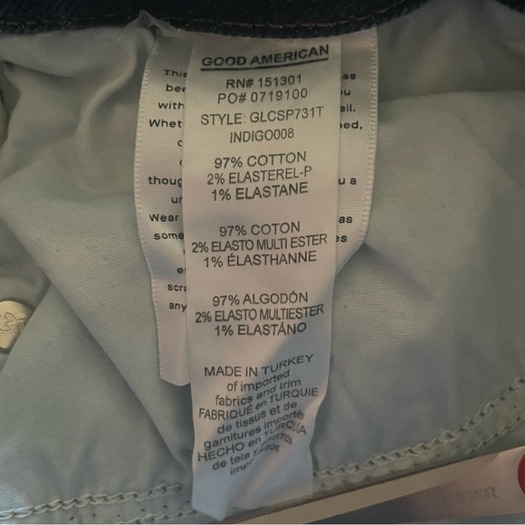 Good American Good Legs Crop Shadow Pockets in INDIGO008 Wash Size 10 / 30 NWOT - Picture 7 of 11